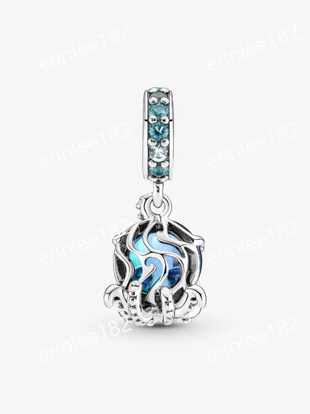 Pandora Murano Glass Cute Octopus Dangle Charm